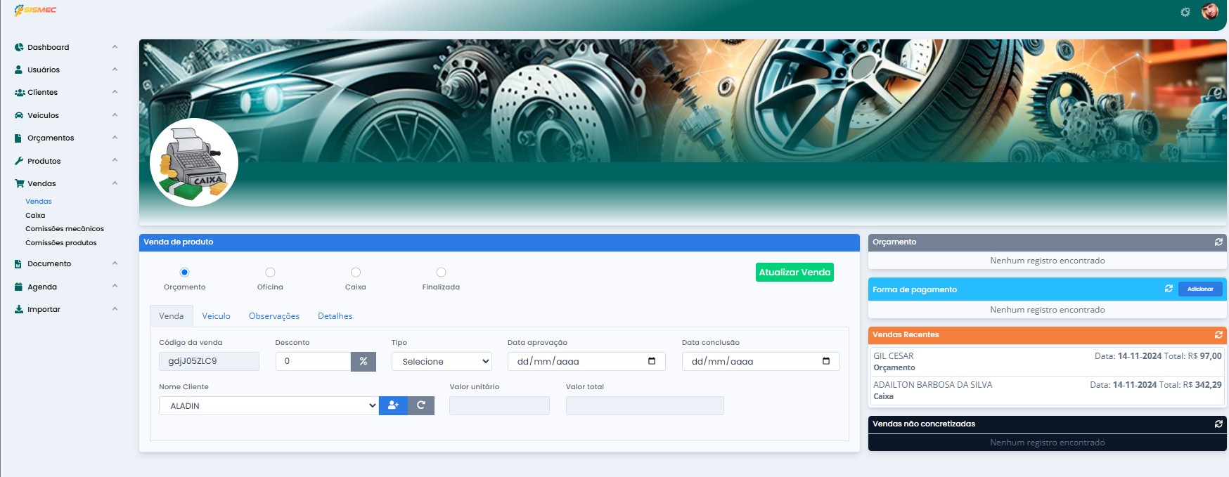 Sistema de Gestão de oficinas